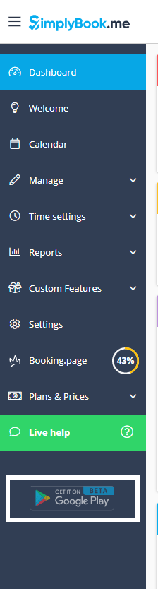 Get the beta SimplyBook.me app from your dashboard.