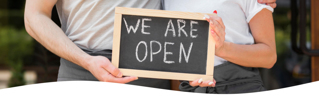 reopening - "hey, we're open"
