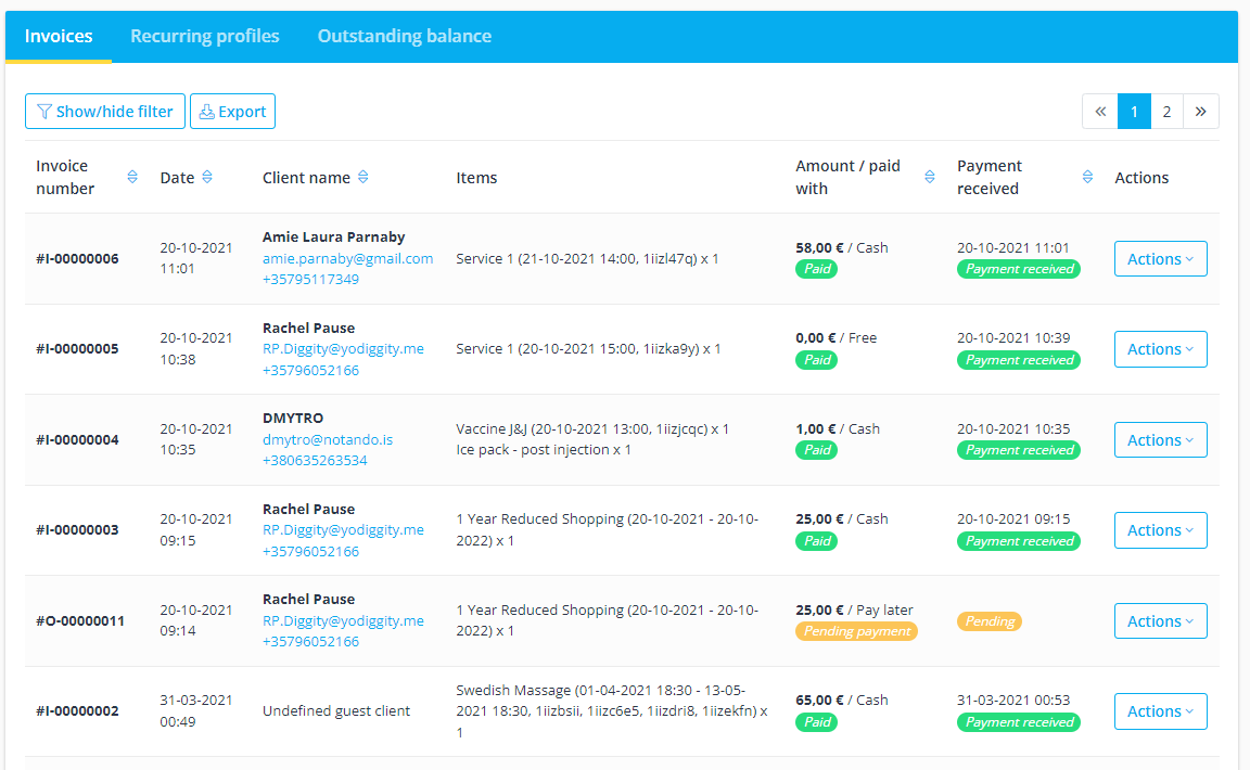 custom feature reports require Accept payments - Payment transaction report