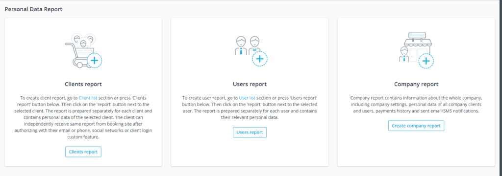 Monitor personal data usage by client user and for the entire company