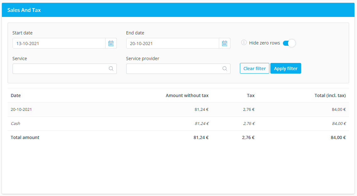 custom feature reports require Accept payments - Sales & Taxes
