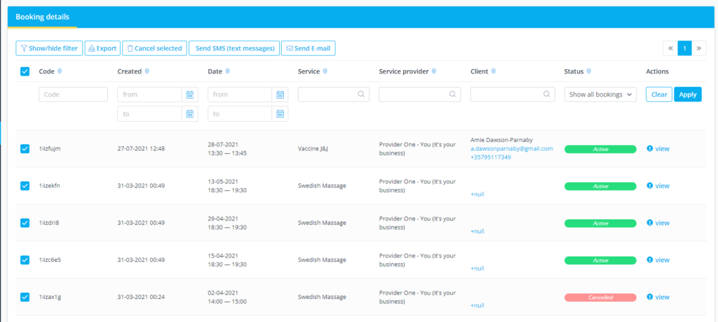 Monitor bookings through your booking details report