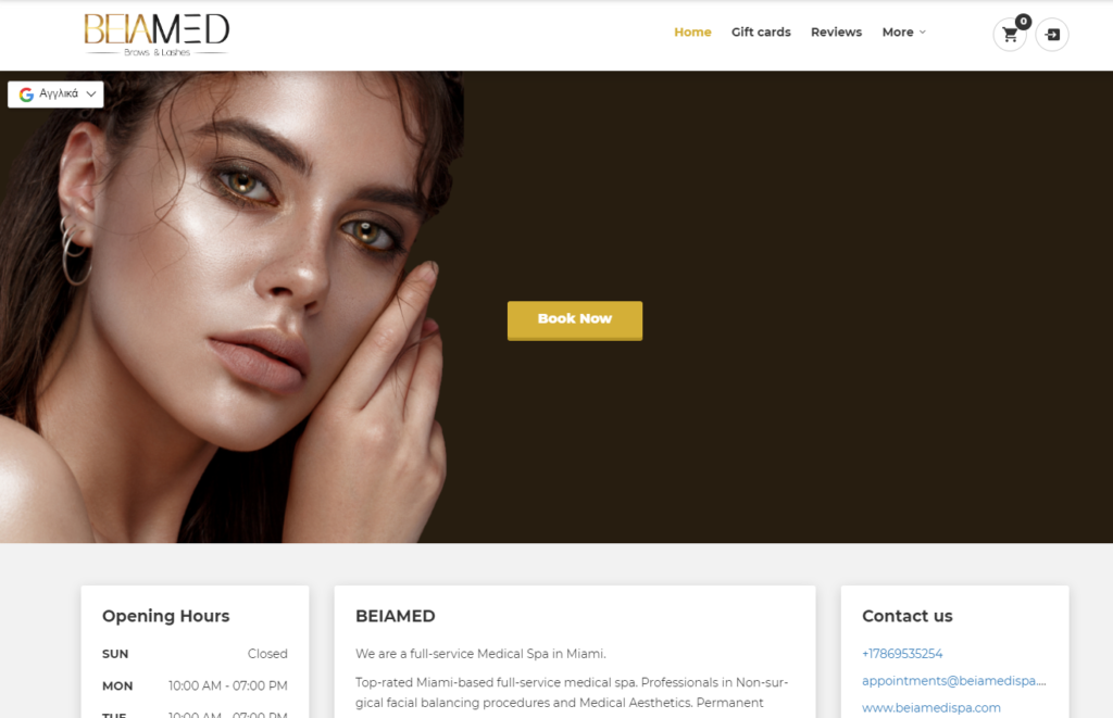 Gorgeous Beauty booking website for BeiaMed
