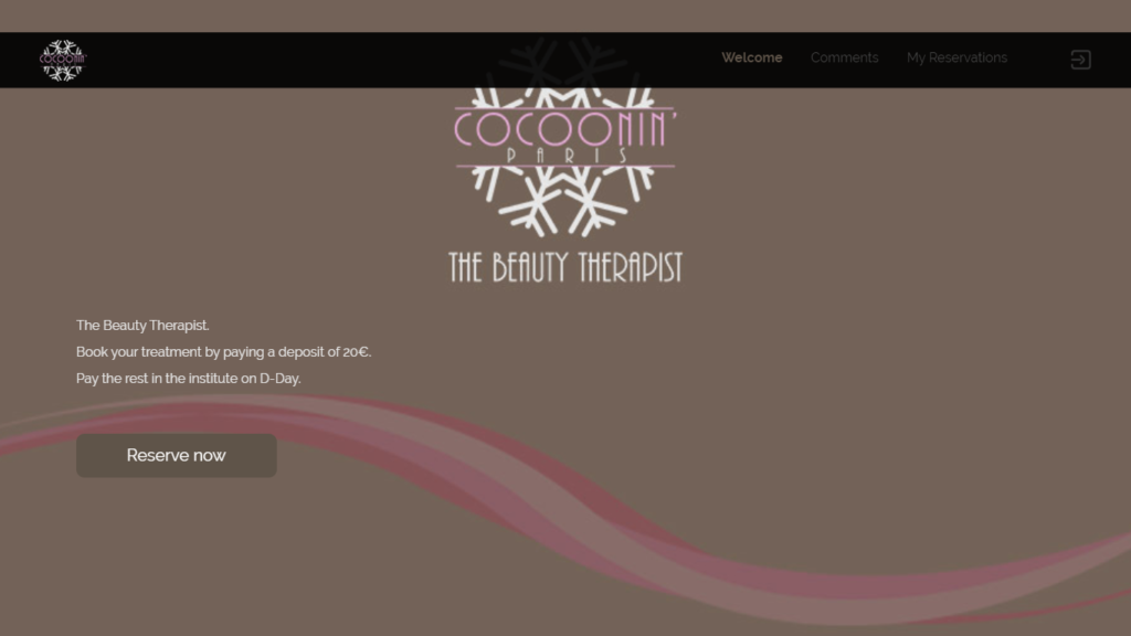 minimalist booking website theme for Cocoonin' Paris
