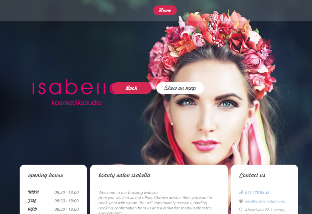 beautiful booking website Isabella Kosmetikstudio