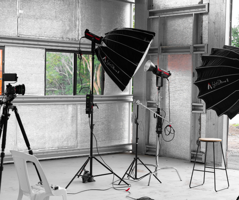 Some lighting equipment needed to create professional online fitness videos