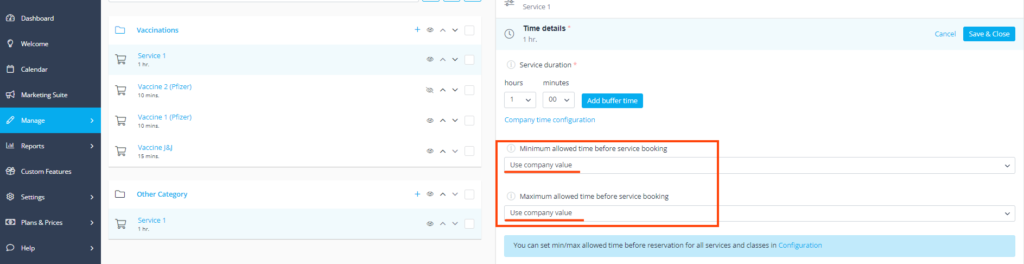 Use company standard intervals for your basic requirements.