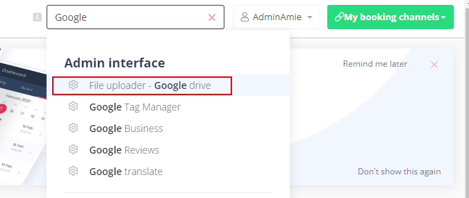 search bar for admin interfvace