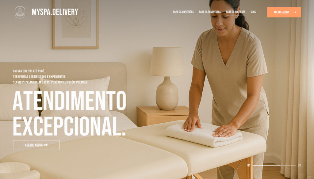 At-home spa services for Airbnb guests: therapist sets up a massage table, creating a relaxing luxury experience.