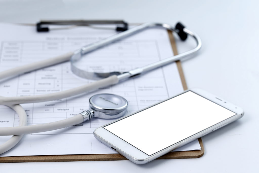 HIPAA-compliant data protection with SimplyBook.me for medical professionals on a smartphone.