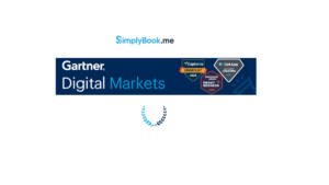SimplyBook.me 2025 accolades from Capterra, Software Advice, and GetApp. Featured logos: Gartner Digital Markets, Capterra, GetApp, Software Advice.