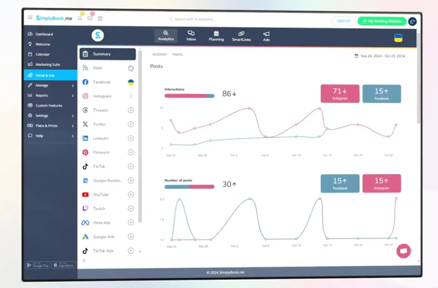 SimplyBook.me Dashboard