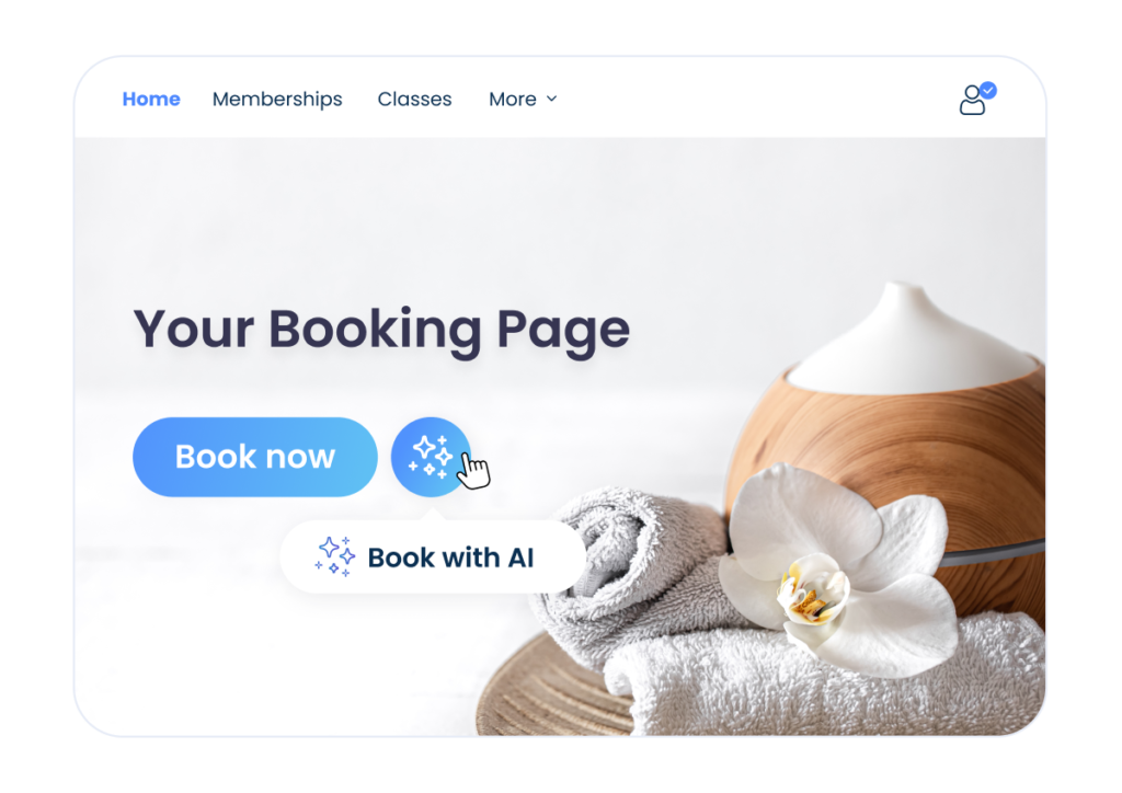 AI Voice Booking on your booking page. book simply by your voice